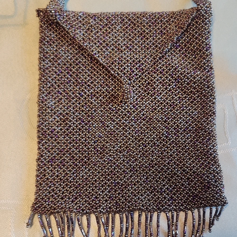 Chic Beaded Purse with Fringe - Picture 4 of 6